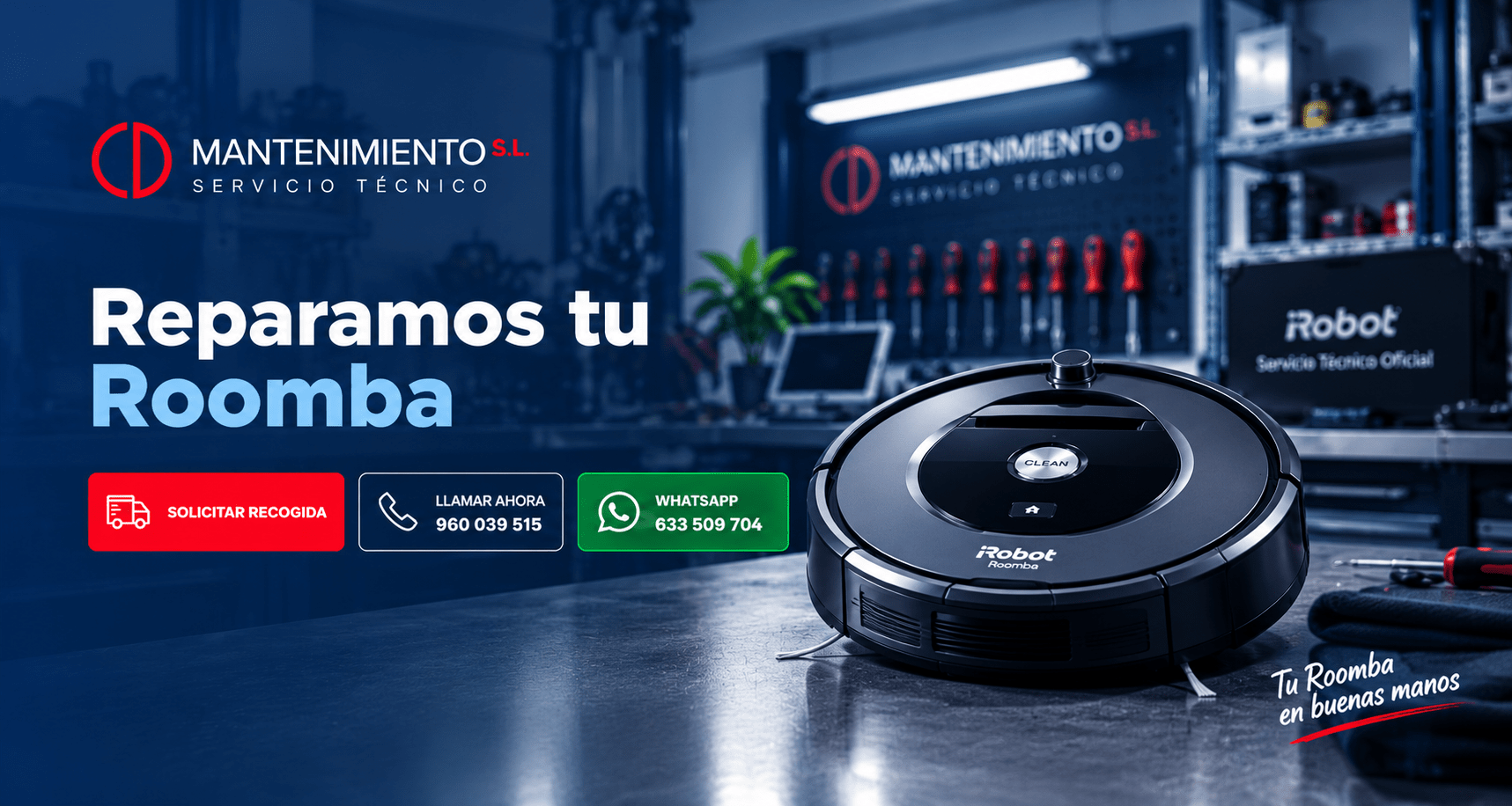 Reparación de aspiradores Roomba - CD Mantenimiento